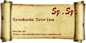 Szvoboda Szorina névjegykártya